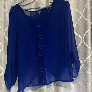 Charlotte Russe Royal Blue Sheer Blouse